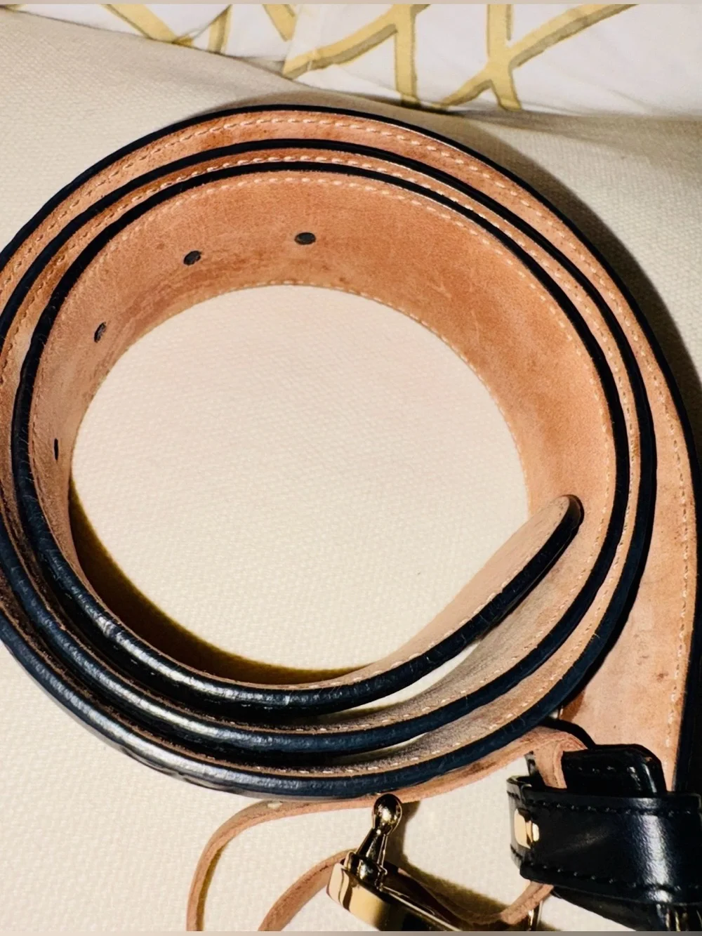 Gucci Black Leather Belt with Gold Double G Buckle